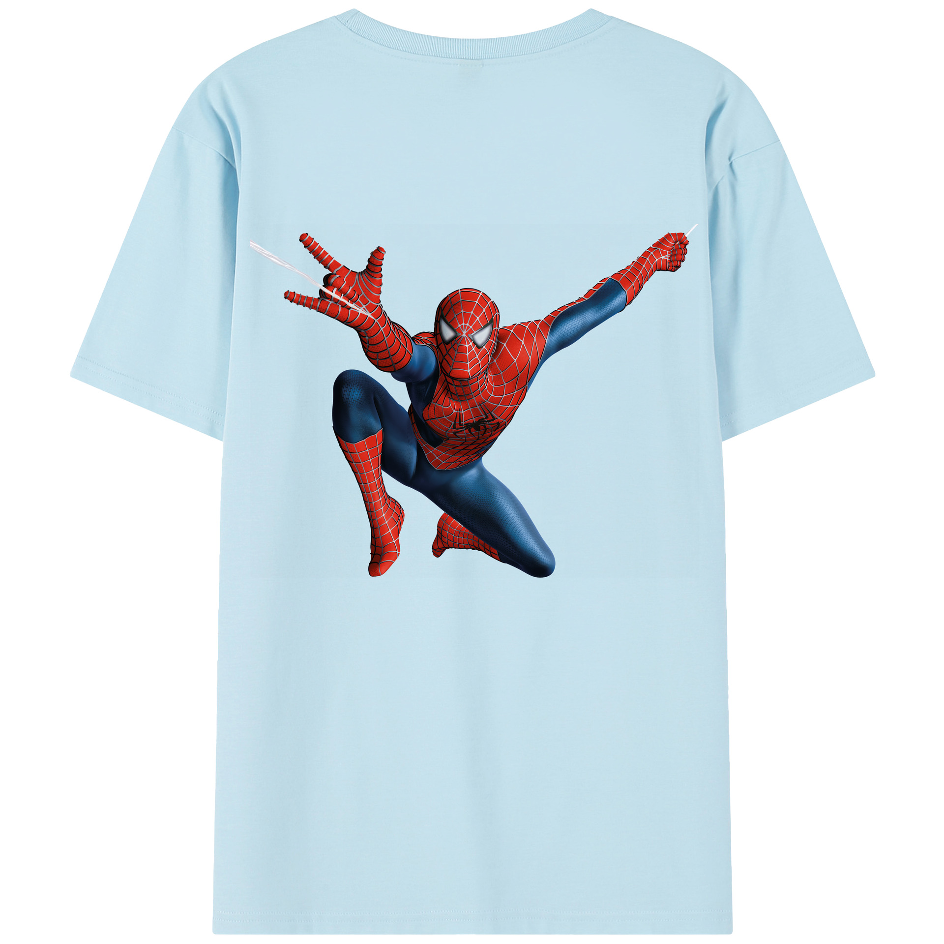 （画像用） Spider Man スパイダーマン 綿100％半袖Tシャツ（背面プリント）
